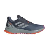 Zapatillas de trail running Adidas Terrex Soulstride, color azul con detalles en gris, naranja y violeta.