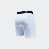 Boxer negro de la marca Stance, modelo Standard, con cintura elástica azul y logo blanco en la pierna.