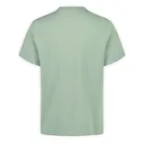 Remera de manga corta color verde menta, con cuello redondo y bolsillo aplicado en el pecho.