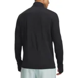 Buzo deportivo Under Armour modelo Velocity 1/4 Zip, color negro, con cuello alto, cierre parcial de un cuarto y mangas largas con aberturas para los pulgares. Logo reflectante de la marca en el pecho.