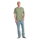 Remera Volcom modelo ABG Globular SST de color verde militar, de corte relajado y mangas corta, con pequeño estampado gráfico en el pecho.