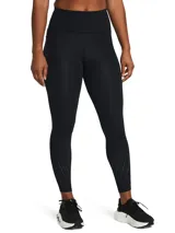 Calzas deportivas Under Armour Launch Elite Ankle de tiro alto, color negro, con diseño ajustado y perforaciones láser estratégicas en la parte inferior de las piernas para mayor transpirabilidad.