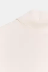 Camiseta sin mangas de corte ajustado con cuello subido, confeccionada en tejido liso de color marrón.