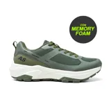 Championes deportivos American Sport Maleth color verde con detalles en gris y blanco, con suela blanca y tecnología memory foam.
