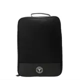 Bolso botinero negro con logo Tiffosi estampado en blanco.
