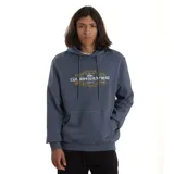 Buzo con capucha Quiksilver, color azul con logo estampado en el pecho.
