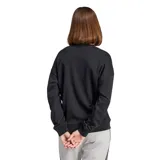 Buzo de cuello redondo Adidas Essentials Linear, color negro con logo de la marca estampado en blanco en el centro del pecho. Presenta puños y ruedo acanalados.