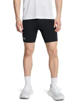Calzas cortas deportivas Under Armour Launch Half Tights en color negro, de ajuste ceñido al cuerpo, confeccionadas en tejido elástico con absorción de humedad y secado rápido. Cuentan con el logo reflectante de la marca en el lateral derecho y cintura elástica.