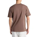 Remera de manga corta New Balance, color marrón, con cuello redondo y logo de la marca bordado en el pecho.