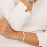 Pulsera rígida de plata 925 con piedras de la luna de diferentes formas.