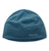 Gorro tipo beanie de polar marca Columbia, color azul, con tecnología termorreflectante Omni-Heat y logo bordado en el frente.
