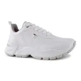 Championes deportivos blancos con detalles en gris, cordones y suela chunky.