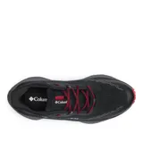 Championes de trail running Columbia modelo Konos Trillium ATR, color negro con detalles en rojo. Presentan una suela con tecnología Adapt Trax para alta tracción, entresuela Techlite+ para amortiguación reactiva y sistema Navic Fit para mayor estabilidad.