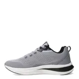 Championes deportivos Umbro modelo Vega, color gris con detalles en negro y blanco. Presentan capellada de malla transpirable, logo de la marca en el lateral y suela con amortiguación.