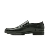 Zapato de vestir Hanker modelo Aratz, color negro, confeccionado en cuero, de diseño clásico con elásticos laterales y suela con pequeño tacón.