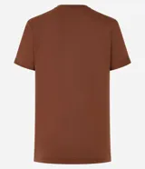 Remera básica de cuello redondo y manga corta con detalle de dobladillo, confeccionada en algodón suave.
