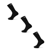 Pack de tres pares de medias deportivas New Balance, color negro, corte crew (a media caña), con logo NB bordado en gris.