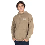 Canguro color beige con capucha y bolsillo tipo canguro. Estampado frontal con el logo de la marca.