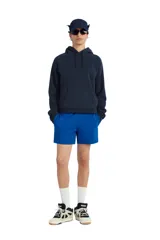 Sudadera hoodie cropped fit de Benito Antonio x Zara, color azul marino, confeccionada en tejido de algodón. Presenta cuello con capucha ajustable, mangas largas, bolsillo frontal tipo canguro y acabados en rib.