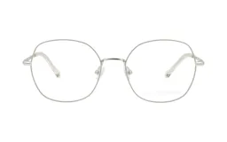 Lentes Demenego modelo 134/52, armazón de metal plateado con diseño redondeado y plaquetas nasales ajustables.