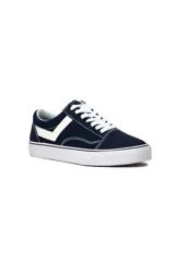 Championes deportivos Pony modelo CF1189 Odl School, color azul marino con detalles en blanco y suela de goma blanca.