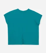 Blusa tipo muscle tee de corte holgado, confeccionada en tejido rib acanalado, con escote redondo y diseño sin mangas.