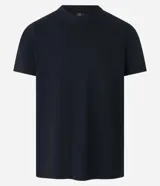 Remera básica de corte regular para hombre, color verde militar, con mangas cortas y cuello redondo.