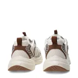 Championes Miss Carol modelo Funk, de estilo deportivo con diseño chunky, combinados en tonos beige, marrón y detalles metalizados, con cordones y suela gruesa.