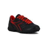 Championes de fútbol Diadora Goal Futbol TF T, color negro con detalles en rojo.