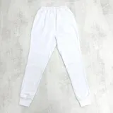 Pantalón de jogging blanco de algodón con felpa, corte ajustado y puños elásticos.