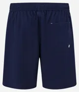 Bermuda masculina color beige, tipo boardshort, confeccionada en microfibra. Cuenta con cintura elástica, cordón ajustable y bolsillos.