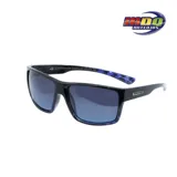 Lentes de sol unisex MDQ modelo Yemata, con montura negra y detalles en azul.