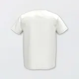 Camiseta blanca de manga corta y cuello redondo.