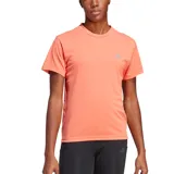 Remera deportiva Adidas Run It color salmón, de corte clásico, mangas cortas y logo reflectivo en el pecho. Confeccionada en tejido transpirable AEROREADY y malla en la espalda.