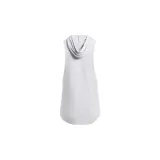 Musculosa con capucha Project Rock gris con diseño sin mangas, bolsillo tipo canguro delantero y estampa vertical con tres cabezas de toro en el pecho.