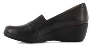 Zapatos Lombardino Casual Sofia de mujer, color negro, con elástico en el empeine y plataforma baja.