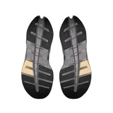 Championes On Running modelo Cloudrunner 3 M, color gris con detalles en negro y amarillo suave, diseñados para running con tecnología CloudTec.