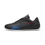 Championes Puma BMW MMS Neo Cat 2.0, color negro con detalles en azul y rojo, con logo de BMW Motorsport en el lateral.