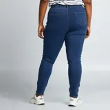 Jegging azul de tiro alto con cintura elástica.