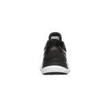 Championes de running Asics modelo Gel Excite 8, color negro con detalles en blanco. Presentan tecnología AmpliFoam en la entresuela para mayor amortiguación y diseño de malla transpirable en la parte superior.