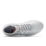Championes New Balance para dama, modelo WVNGOGG4, color gris con detalles en blanco y rosa.