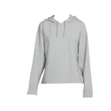 Buzo Nike de mujer, modelo Yoga Dri Fit, color gris. Confeccionado en tejido French Terry absorbente de sudor, con capucha y corte holgado.