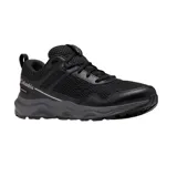 Championes Columbia Plateau Waterproof de color negro, diseñados para actividades al aire libre y senderismo. Presentan una construcción resistente al agua con una combinación de malla transpirable y refuerzos sintéticos, junto con una entresuela acolchada para mayor confort y tracción.
