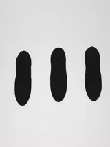 Pack de tres pares de medias invisibles negras de algodón y elastano.