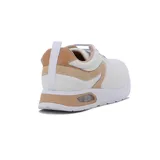 Championes Comfortflex para mujer, color blanco con detalles en beige y suela con cámara de aire.