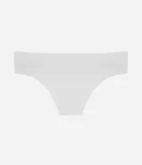 Bombacha bikini marrón de poliamida texturizada sin costuras.