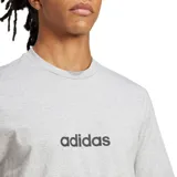 Remera de algodón gris jaspeado con cuello redondo, mangas cortas y logo de la marca estampado en el centro del pecho.