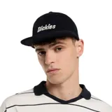 Gorra de béisbol marca Dickies confeccionada en pana (corduroy) de color azul marino, con el logo de la marca bordado en blanco en el frente.