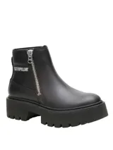 Botas de cuero negro Caterpillar modelo Colorado Max Chelsea, con plataforma chunky, suela dentada de goma y cierre lateral metálico.