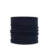 Cuello multifuncional de lana merino, diseño tubular en color azul marino, ideal para actividades al aire libre y protección contra el frío.